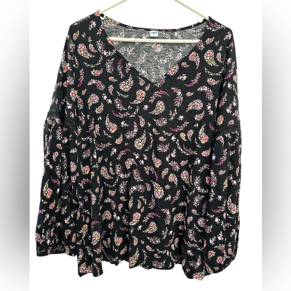 Cute Soft Old Navy Long Sleeve Floral Print Long Sleeve Shirt Size L